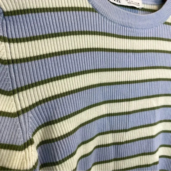 Zara Striped Crop Knit Sweater - Picture 4 of 5